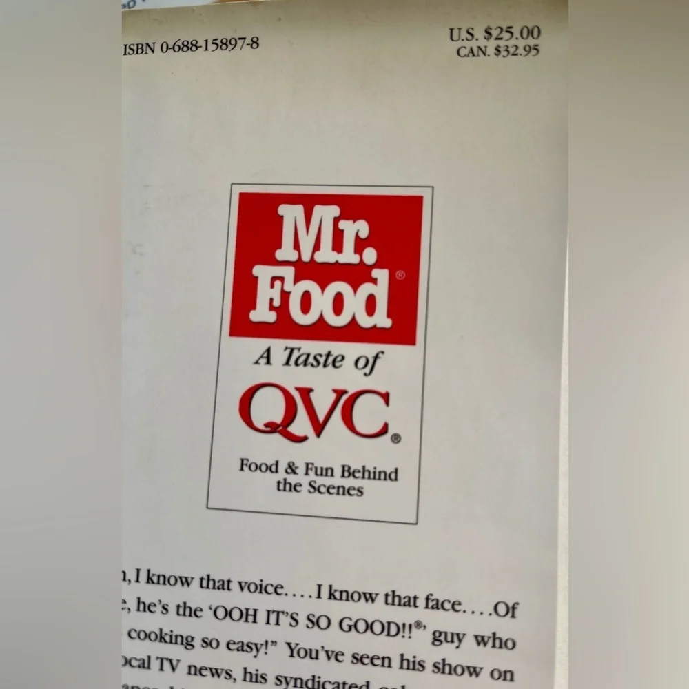 EUC! Mr Food A Taste of QVC Cookbook Unused 1998